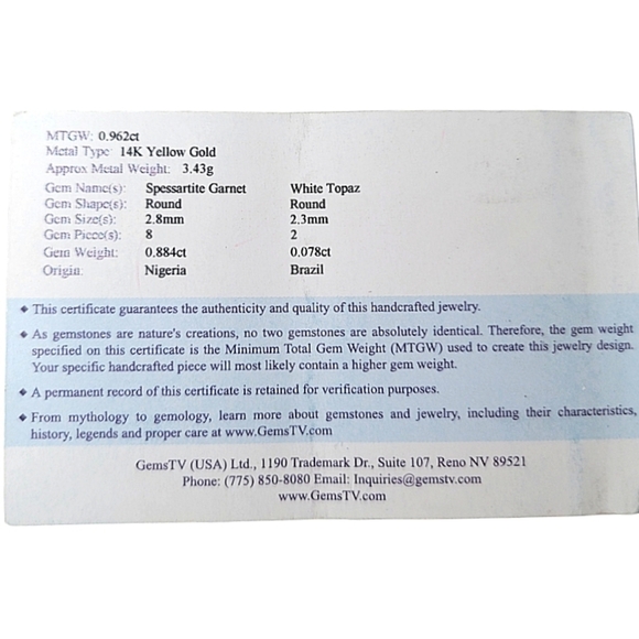 SOLD- 14k Yellow Gold Spessartite Garnet White Topaz Flower Dangle Stud Earrings - Picture 3 of 4